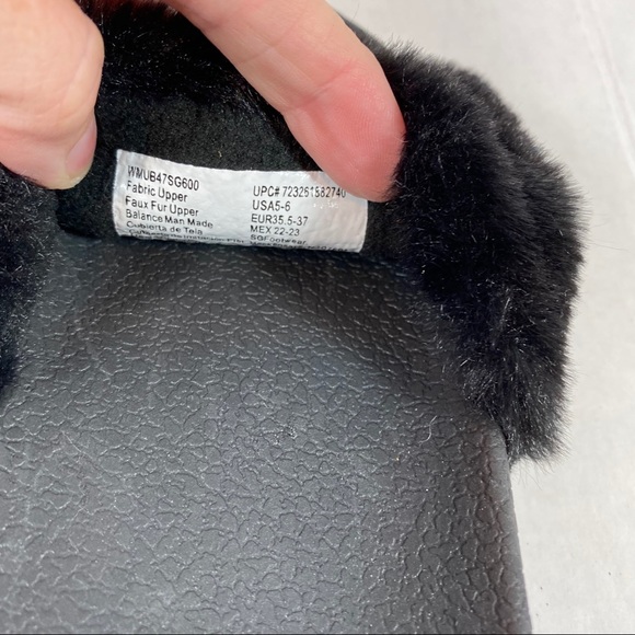 Black faux fur slides - Picture 6 of 6